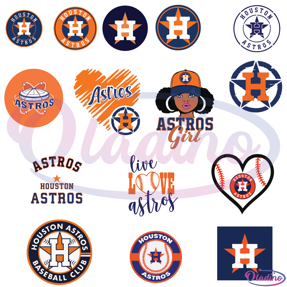 Houston Astros Logo Sport Bundle SVG Digital File, MLB Svg