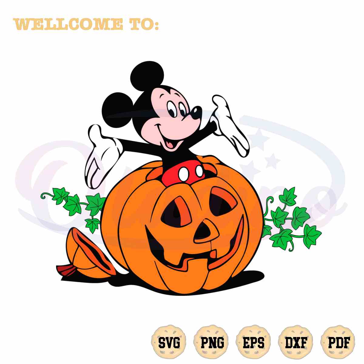 Pumpkin Funny Mickey Mouse Disney SVG Graphic Designs Files