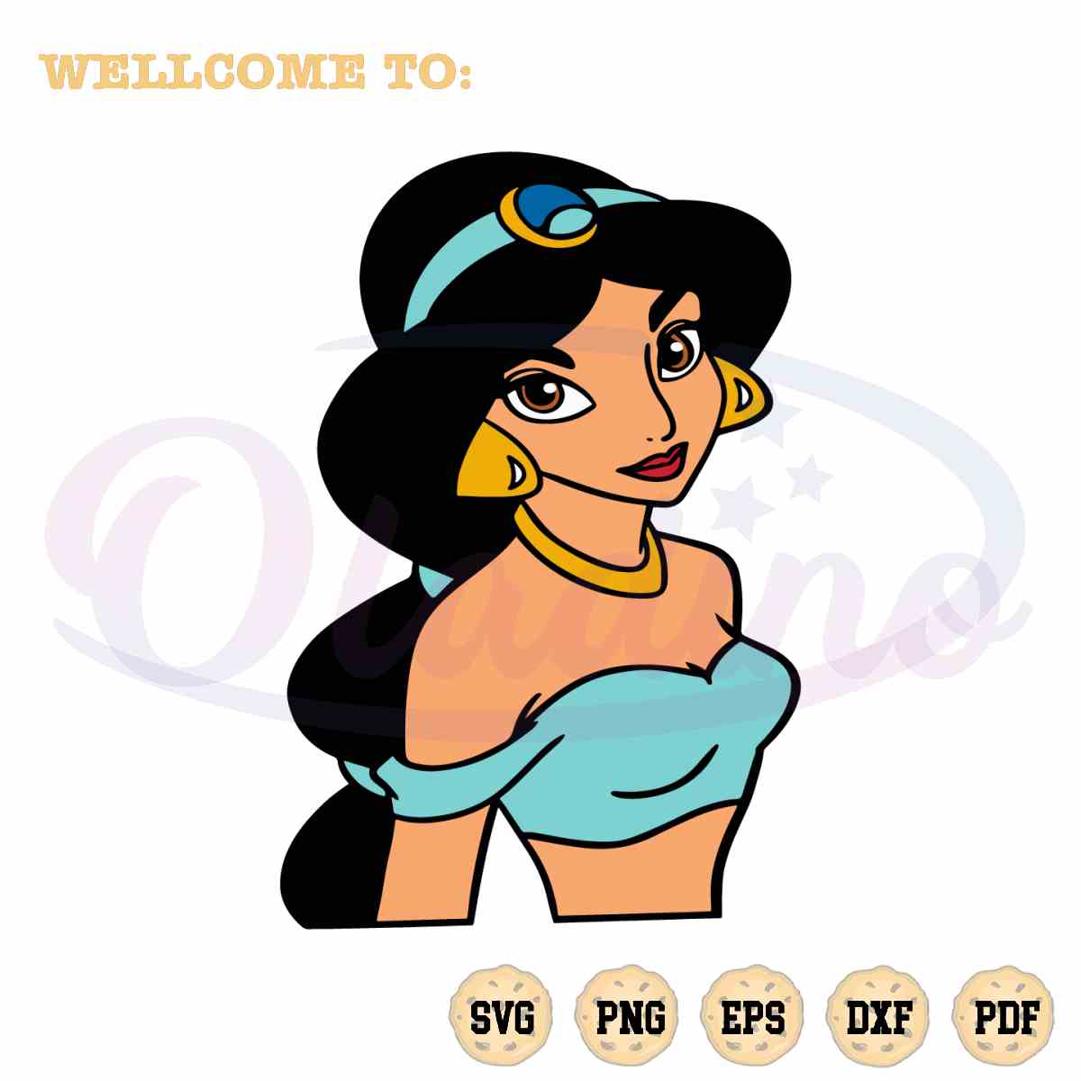 Jasmine Princess Aladdin Disney Character SVG for Cricut Sublimation Files