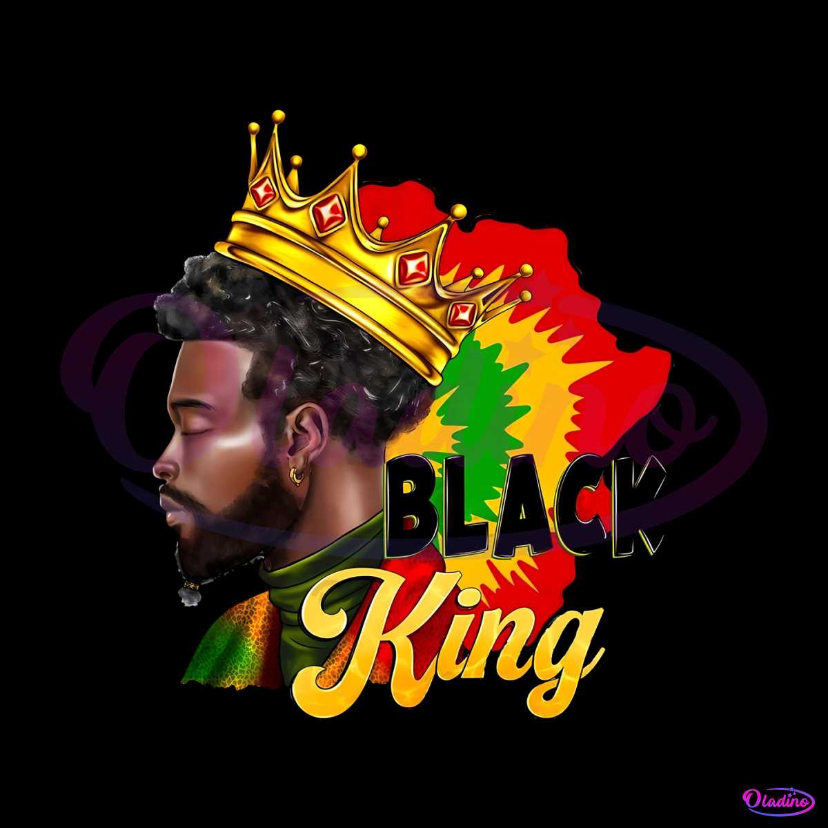 Black King Afro Man Juneteenth Png Silhouette Sublimation Files