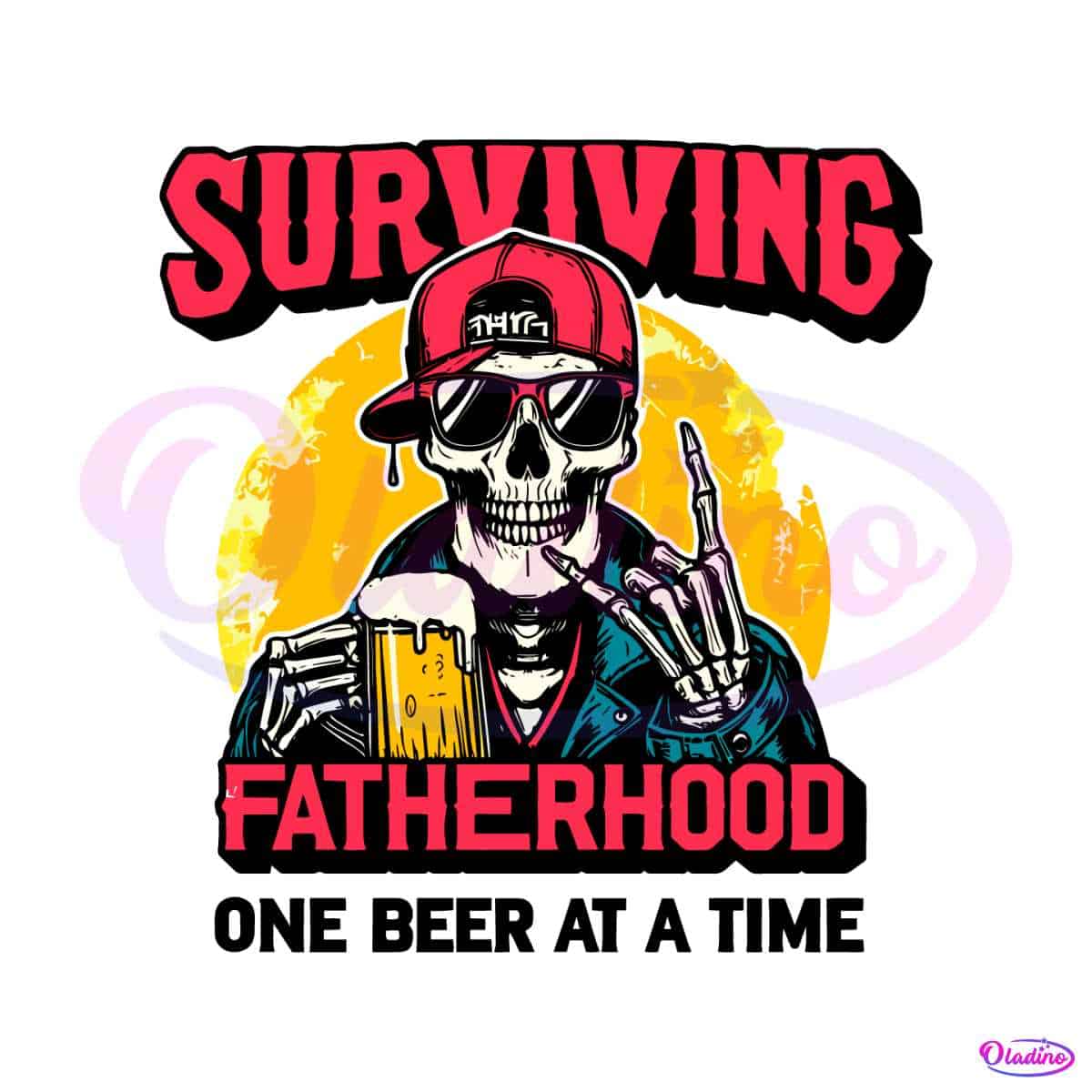 Skeleton Dad Joke Surviving Fatherhood One Beer At A Time SVG