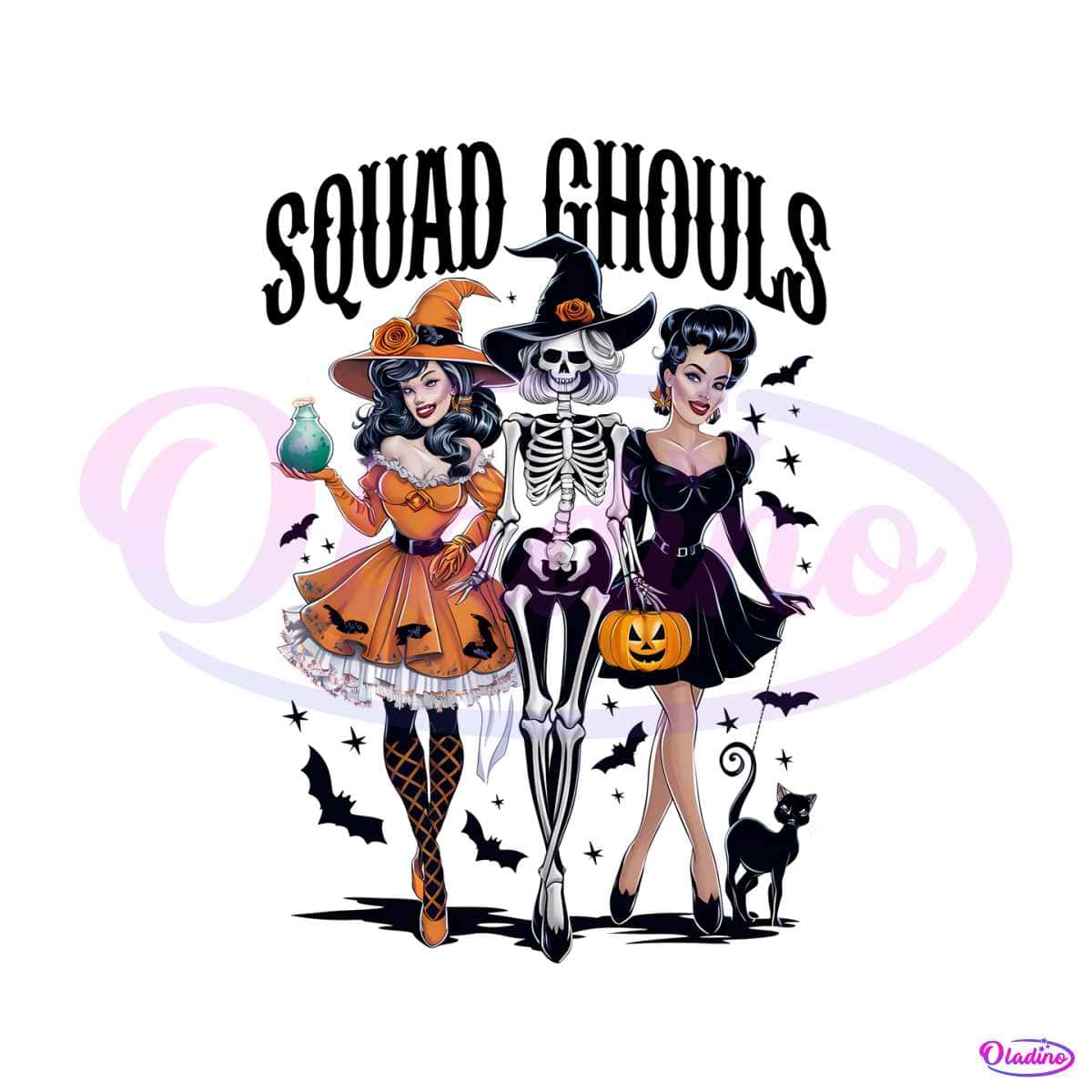 Horror Squad Ghouls Halloween Party PNG