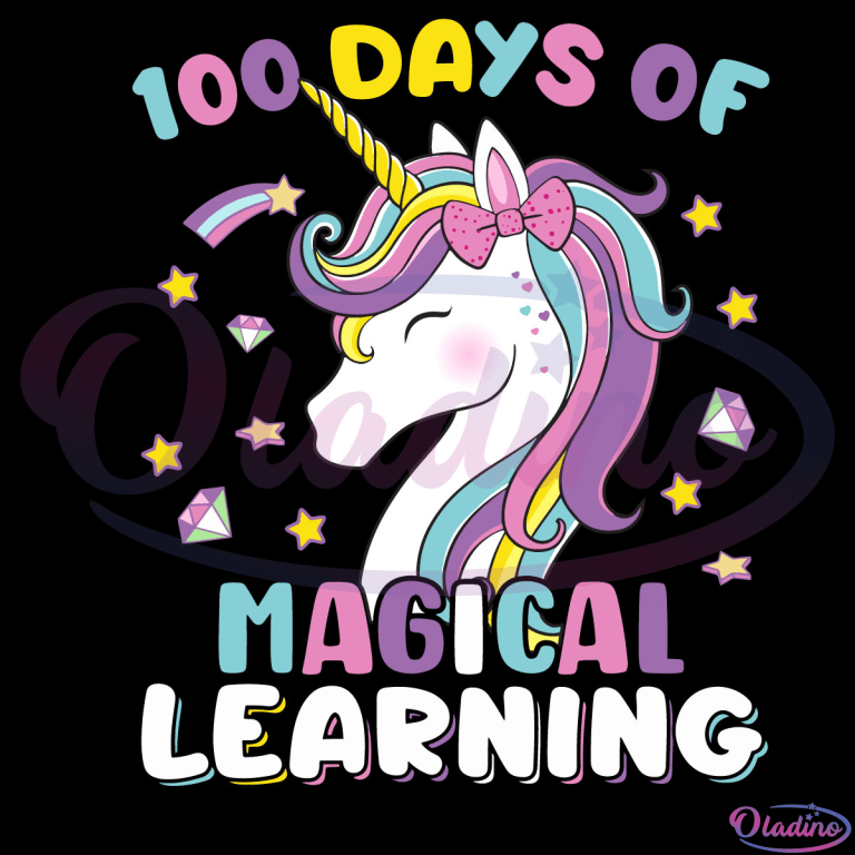 100 Days Of Magical Learning Svg, Back To School Unicorn Svg - Oladino