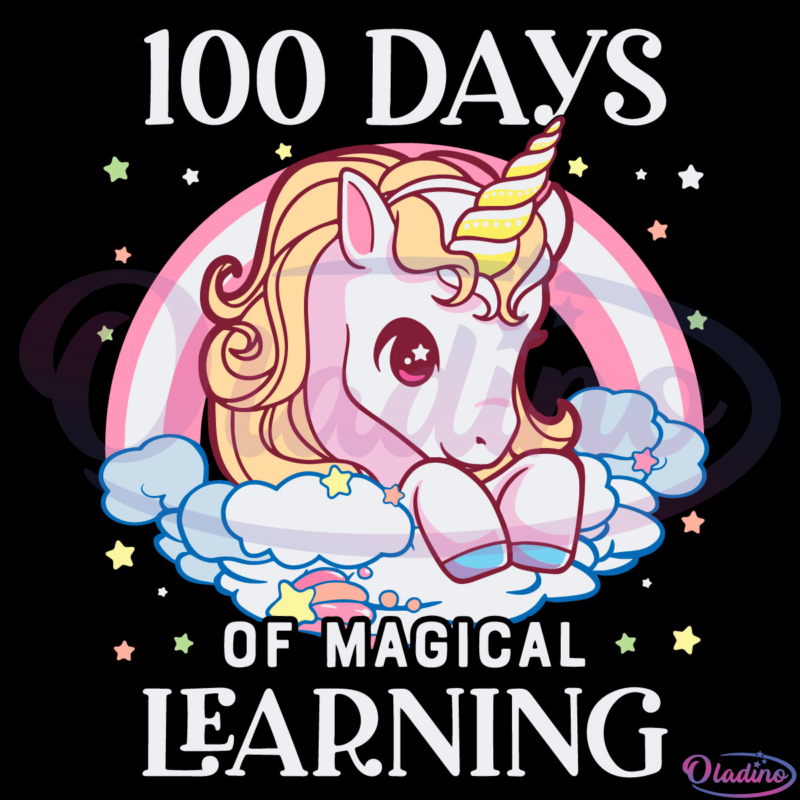 100 Days of Magical Learning Unicorn Svg