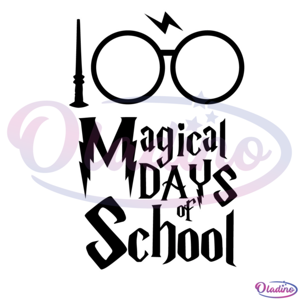 100 Magical Days of School Svg Digital File, Harry Potter Svg