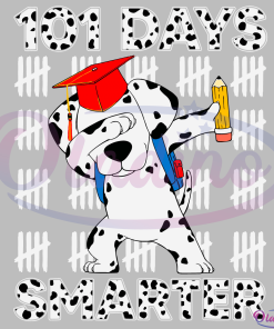 101 Days Smarter Dalmatian Svg Digital File, 100th Day Of School Svg