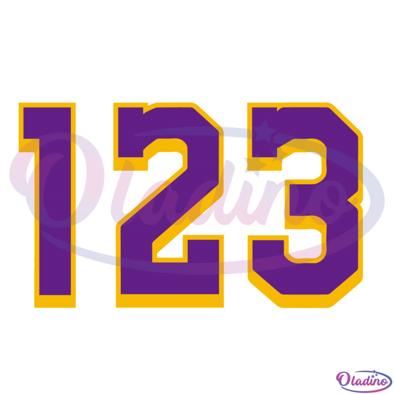 123 Lakers NBA Basketball Team Svg Digital File