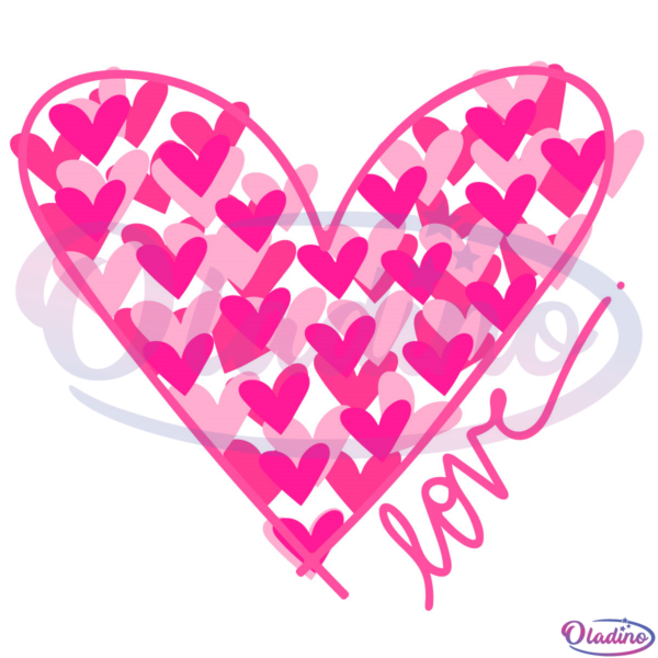 3D hearts Love Svg Digital File, Valentine Heart Svg, Pink Heart Svg
