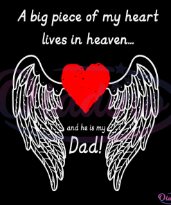A Big Piece Of My Heart Lives In Heaven Svg Digital File