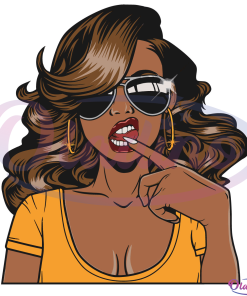 Afro Woman Wearing Top Sunglasses Svg Digital File, Black Girl Svg
