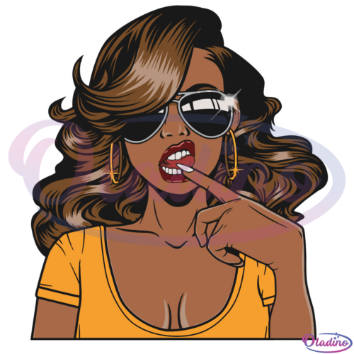 Afro Woman Wearing Top Sunglasses Svg Digital File