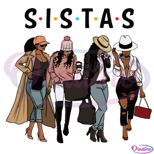 Afro Women Together Sistas Svg Digital File