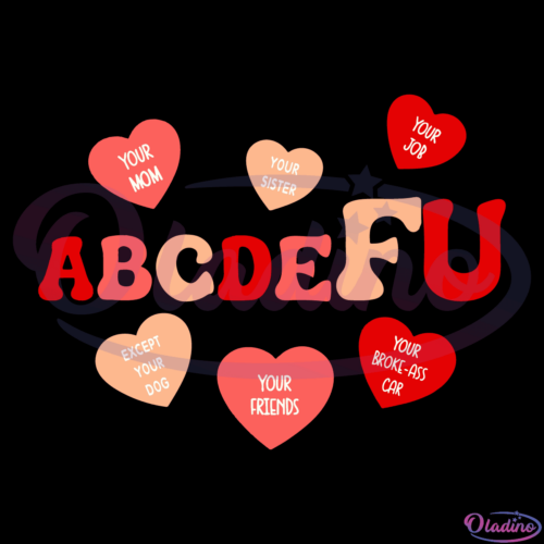 Alphabet ABCDEFU Heart Love You Svg