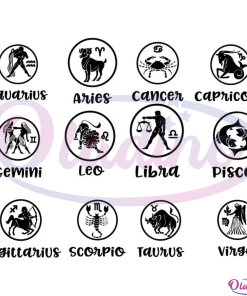 Astrology Sign Bundle Svg Digital File, Zodiac Signs Svg, Horoscope Svg