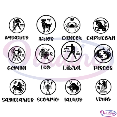 Astrology Sign Bundle Svg Digital File, Zodiac Signs Svg, Horoscope Svg