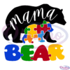 Autism Puzzle Mama Bear Svg, Mama Bear Autism Awareness Svg