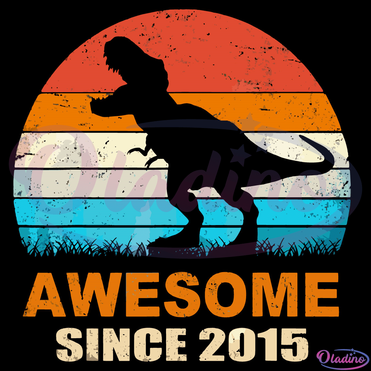 Awesome Since 2015 Svg Digital File, 6Th Birthday Svg, Dinosaur Svg