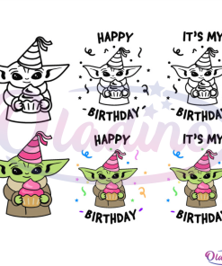 Baby Yoda Birthday Bundle Svg Design, Its My Birthday Baby Yoda Svg