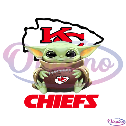 Baby Yoda With Kansas City Chiefs Png Digital File