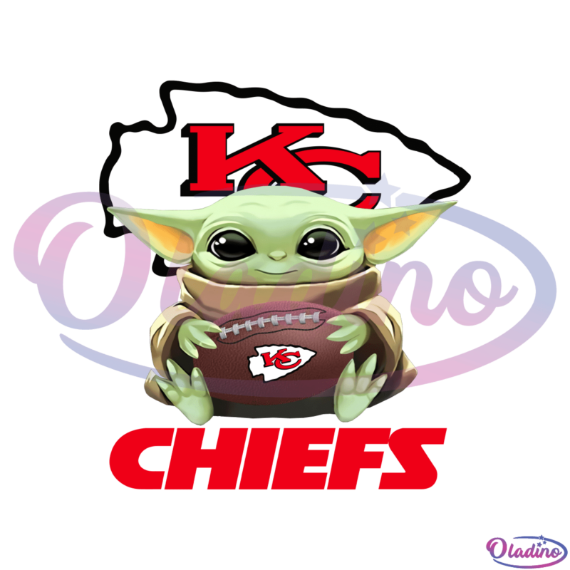 Baby Yoda With Kansas City Chiefs Png Digital File