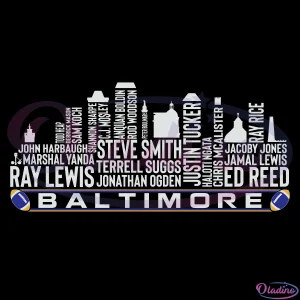 Baltimore Football Team All Time Legends SVG