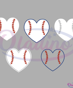 Baseball Ball Heart Bundle Svg Digital File, Softball Svg, Heart Svg