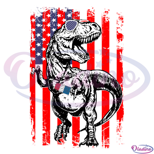 Best T Rex American Flag Ice Pop Svg File