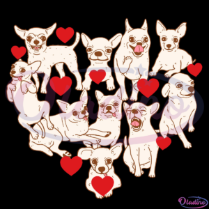 Big Heart Chihuahua Dogs Svg Digital File