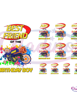 Birthday Boy Nerf Bundle Png Digital File, Nerf Png, Family birthday Png
