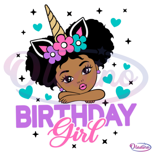 Birthday Girl Unicorn Svg Digital File