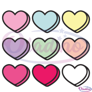 Blank Candy Hearts SVG Digital File