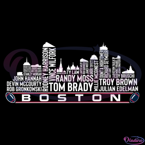 Boston Football City Skyline Svg Digital File