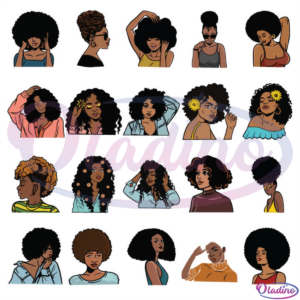 Bundle 20 African Black Woman Bundle Svg