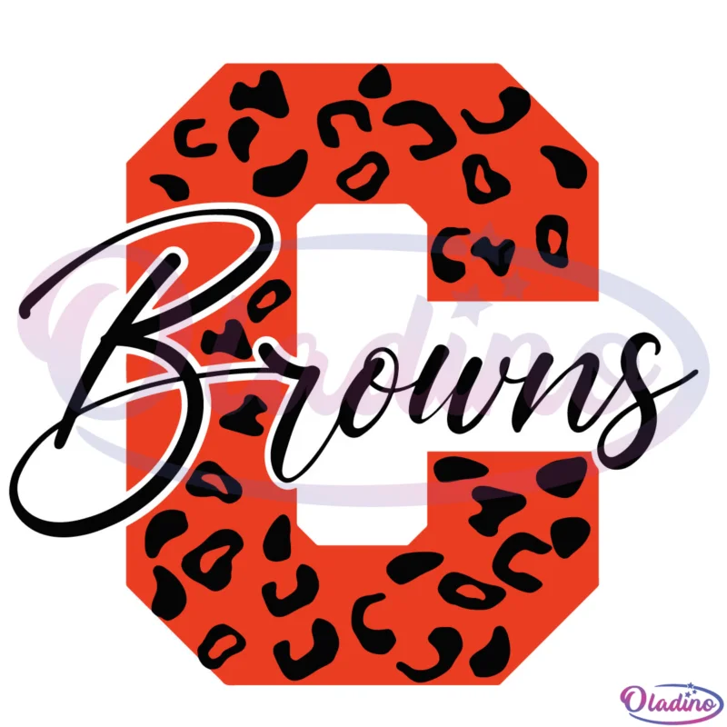 C Cleveland Browns Leopard Pattern SVG Digital File-Oladino