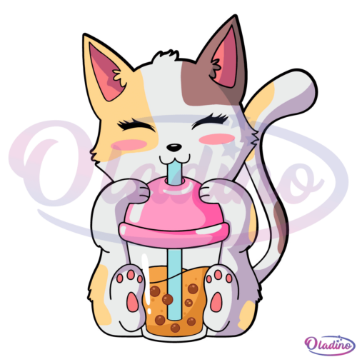 Cat Boba Tea Anime Kawaii Svg Digital Files