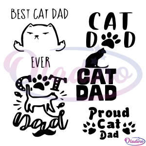 Best Cat Dad Bundle Svg Digital File, Proud Cat Dad Bundle Svg, Cat Svg