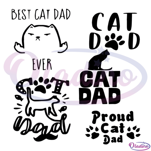 Best Cat Dad Bundle Svg Digital File