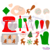 Christmas Cookie Baking SVG Digital, Mixer Frosting Icing Spatula Svg