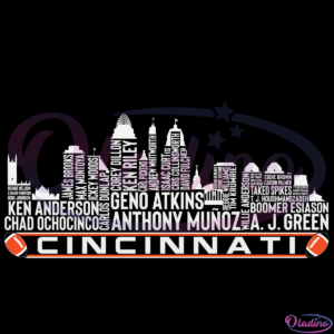 Cincinnati Ohio Football City Skyline Svg Digital File