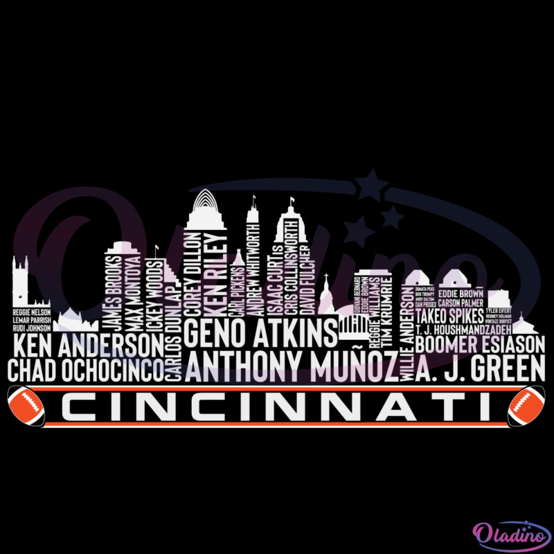 Cincinnati Ohio Football City Skyline Svg Digital File