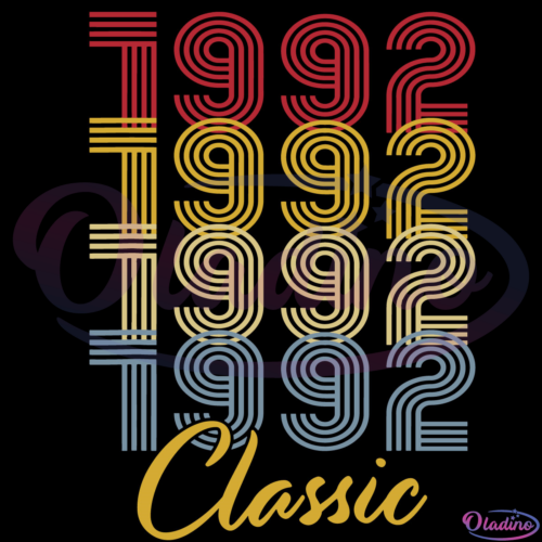 Classic 30 Birthday Decorations Men 1992 Svg Digital File