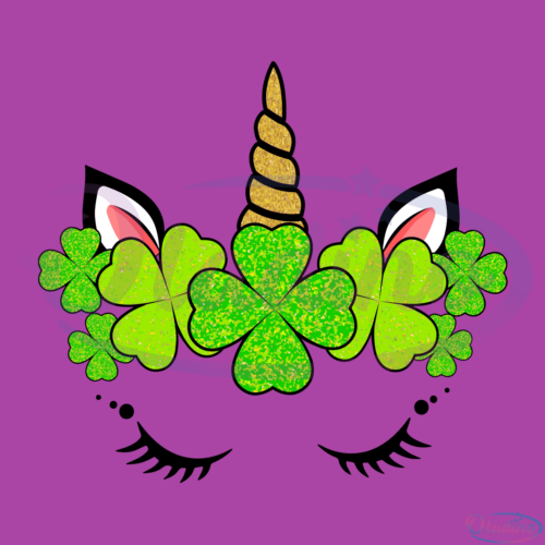 Cute Unicorn Face St Patricks Days Girls Svg