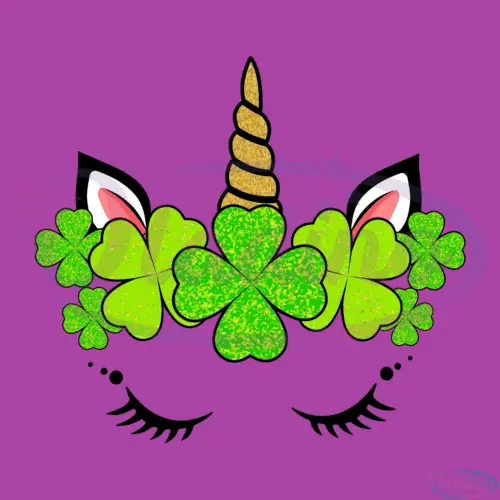 Cute Unicorn Face St Patricks Days Girls Svg