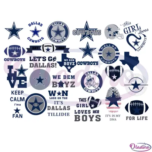 Dallas Cowboys Logo Bundle Svg Digital File