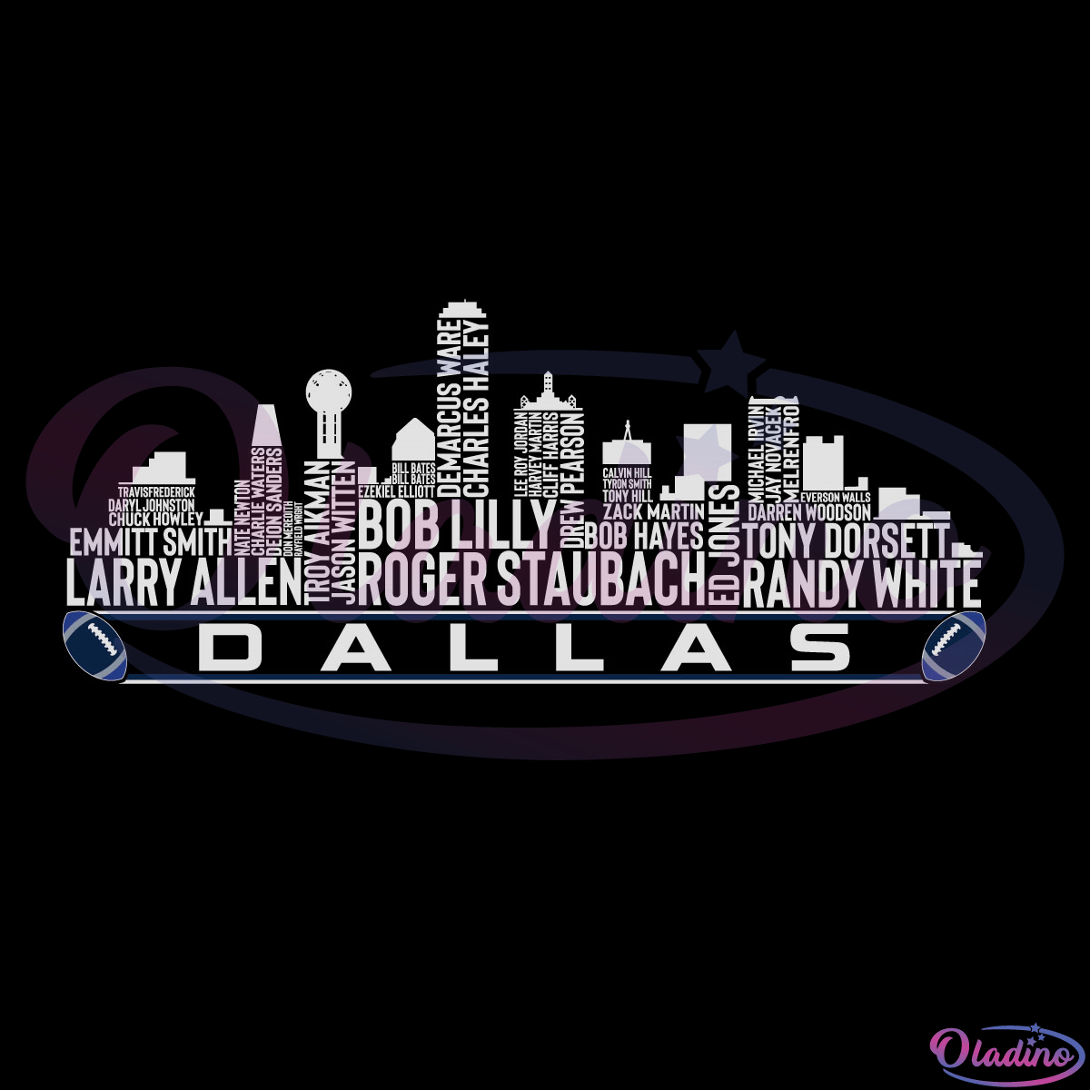 Dallas Football Team All Time Legend Digital File