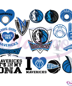 Dallas Mavericks Team NBA Logo Bundle Svg Digital File, Basketball Svg