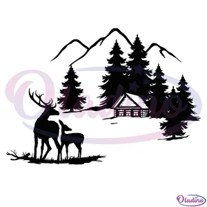 Deer In The Forest Hunting Svg Digital File