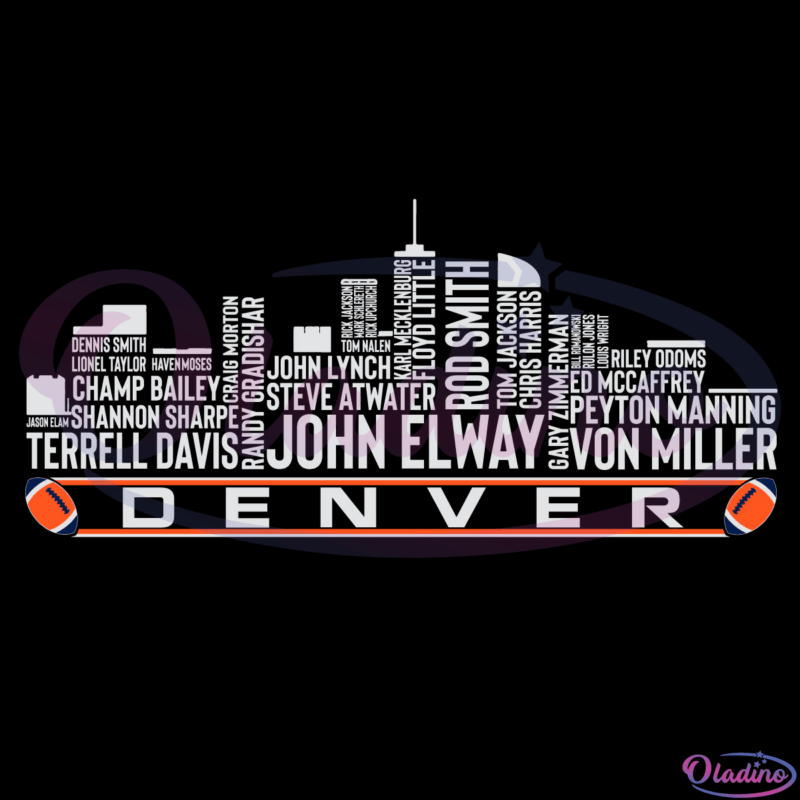 Denver Football Team All Time Legend SVG Digital