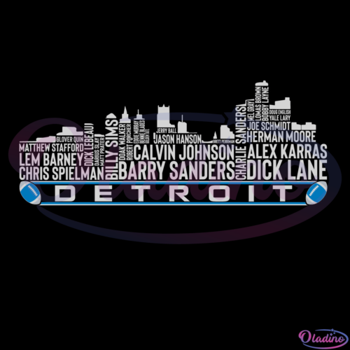 Detroit Football Team All Time Legend SVG Digital File