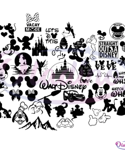Disney Bundle Svg Digital File, Mickey Mouse Svg, Disney Princess Svg